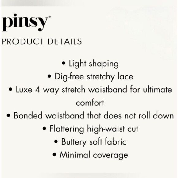 Pinsy Women's Sz Large Beige Light Shaping Thong Lace Panty - Picture 6 of 7